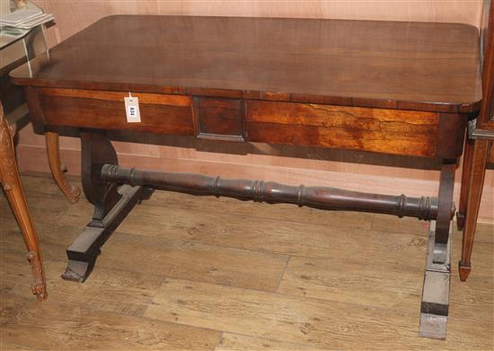 An early Victorian rosewood library table, W.4ft D.2ft H.2ft 4in.